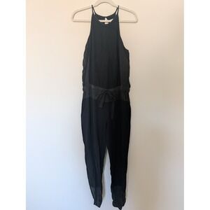 Young‎ Fabulous Broke Womens M Black Halter Jogger Drawstring Open Back Jumpsuit